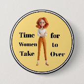 Tijd voor vrouwen knop ronde button 7,6 cm (Voorkant)