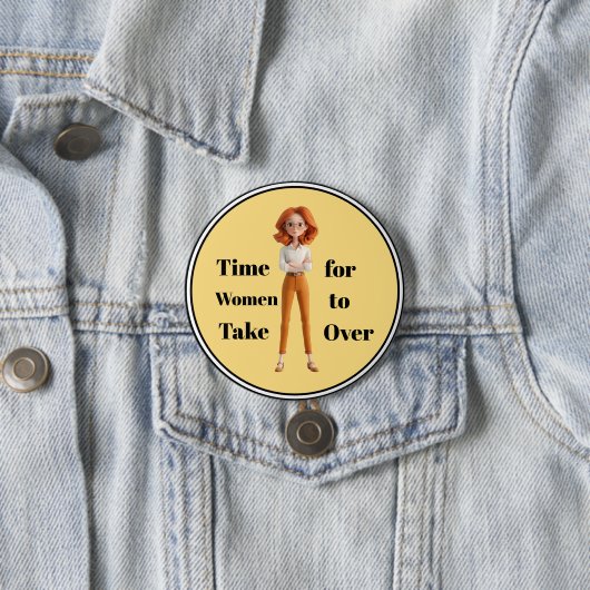 Tijd voor vrouwen knop ronde button 7,6 cm (In situ)