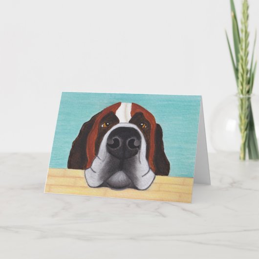 Tijd voor Walkies - Funny St Bernard Wenskaart Kaart (Voorkant)