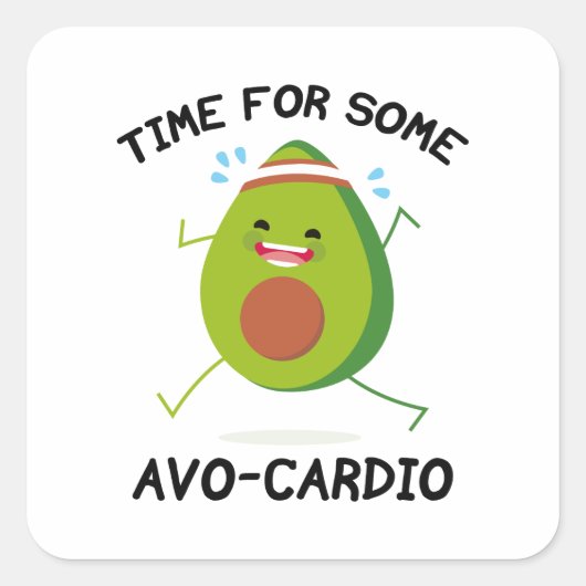 Tijd voor wat Avo-Cardio Vierkante Sticker (Voorkant)