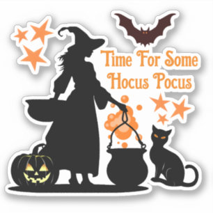 Tijd voor wat Hocus Pocus Halloween Heks Sticker