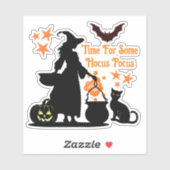 Tijd voor wat Hocus Pocus Halloween Heks Sticker (Vel)
