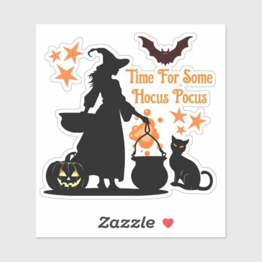 Tijd voor wat Hocus Pocus Halloween Heks Sticker (Vel)