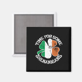 Tijd voor wat kattenkwaad Funny Clovers St Patrick Magneet (Voorkant / Achterkant)
