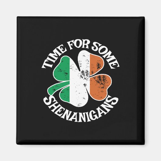 Tijd voor wat kattenkwaad Funny Clovers St Patrick Magneet (Voorkant)
