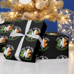 Tijd voor wat kattenkwaad Klaver St. Patrick's Dag Cadeaupapier