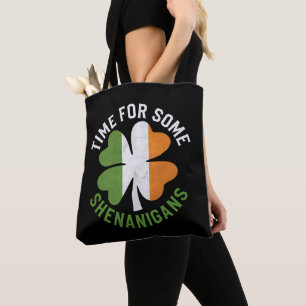 Tijd voor wat kattenkwaad klaver St. Patrick's Dag Tote Bag