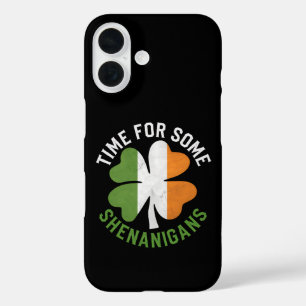 Tijd voor wat kattenkwaad Klaver St. Patrick's Day iPhone 16 Hoesje