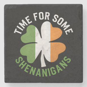 Tijd voor wat kattenkwaad Klaver St. Patrick's Day Stenen Onderzetter