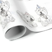 Tijd voor Westie-partij Cadeaupapier (Rol Hoek)