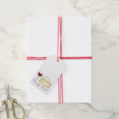 Tijd voor wijn rode wijn + brie Label voor kaasres Cadeaulabel (Met Touw)
