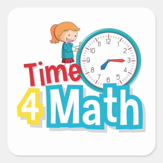 Tijd voor Wiskunde Vierkante Sticker (Voorkant)