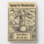 Tijd wacht op één lidmaatschapsstation fotoplaat (voorkant)