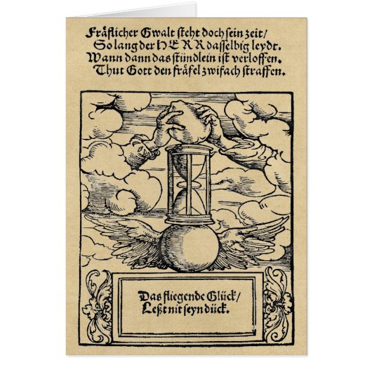 Tijd wacht op één sepia-Wenskaart (Voorkant)