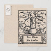 "Tijd wacht op niemand" Gepersonaliseerd Briefkaart (Voorkant / Achterkant)