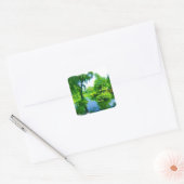 Tijd Weg Van de Stad Vierkante Sticker (Envelop)