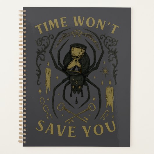 Tijd zal je niet redden Gothic Spider Planner (Voorkant)