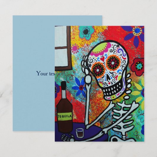 TIJDACHTIGE DAG VAN DE DODE INVITATIE KAART (Voorkant / Achterkant)