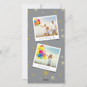 Tijdbalk Vet Goud 2025 Nieuwjaar 2 Foto Collage Feestdagenkaart (Achterkant)