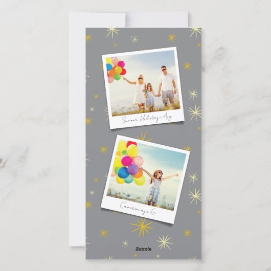 Tijdbalk Vet Goud 2025 Nieuwjaar 2 Foto Collage Feestdagenkaart (Achterkant)