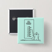 Tijdbeheer Vierkante Button 5,1 Cm (Voorkant /achterkant)