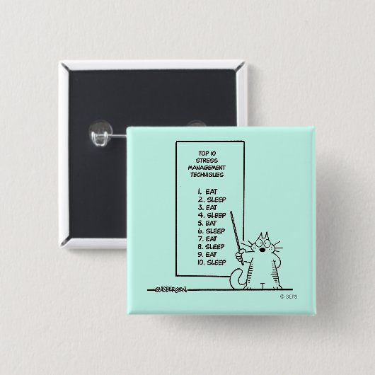 Tijdbeheer Vierkante Button 5,1 Cm (Voorkant /achterkant)