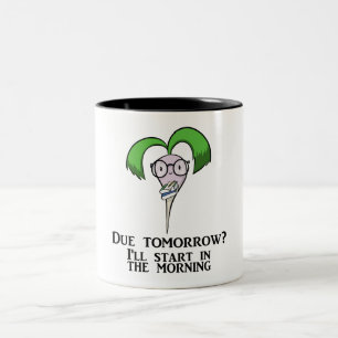 Tijdbeheersverloop (mok) tweekleurige koffiemok