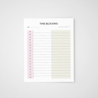 Tijdblok Planner  Notitieblok