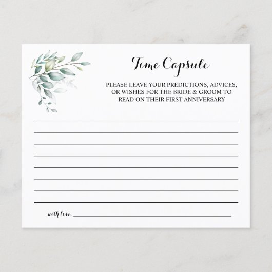 Tijdcapsule advies voor bruidsfeest kaart voor ste (Voorkant)