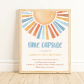 Tijdcapsule Boho zonneschijn zon geel blauw Poster