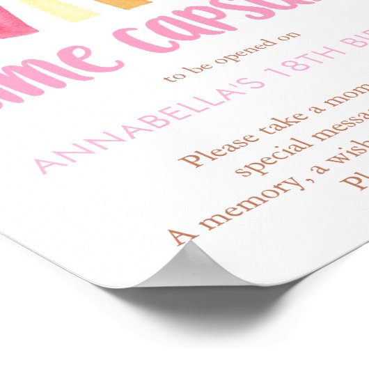 Tijdcapsule Boho zonneschijn zon meisjes 1e verjaa Poster (Hoek)