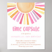 Tijdcapsule Boho zonneschijn zon meisjes 1e verjaa Poster (Voorkant)