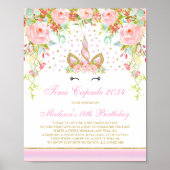 Tijdcapsule Eenhoorn Tijdcapsule Baby Gastboek Poster (Voorkant)