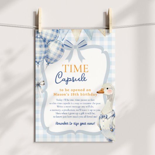 Tijdcapsule Eerste Verjaardagsbericht Baby Gans Poster