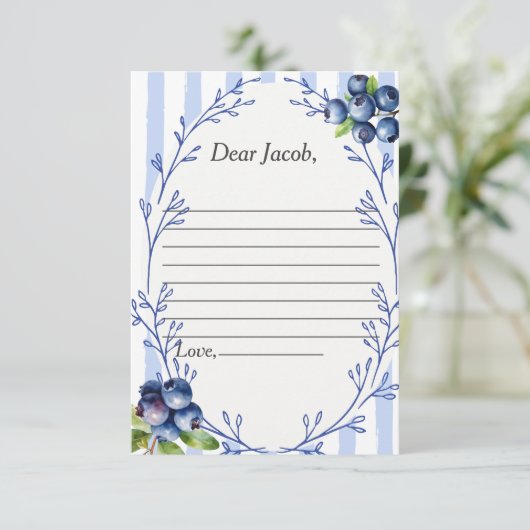 Tijdcapsule Gedicht Blauwe bes Reactiekaart Kaart (Staand voorkant)