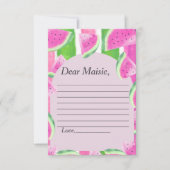 Tijdcapsule Gedicht Roze Watermeloen Reactiekaar Kaart (Voorkant)