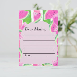 Tijdcapsule Gedicht  Roze Watermeloen  Reactiekaar Kaart