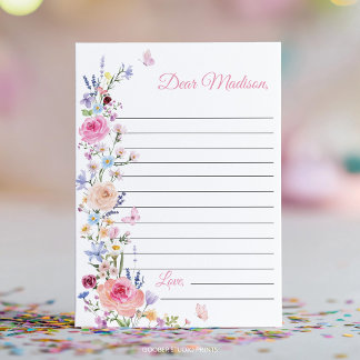 Tijdcapsule Notitie Berichtkaart Wilde Bloementuin Bedankkaart