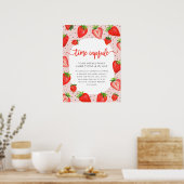 Tijdcapsule | Roze Aardbei Verjaardag Poster (Keuken)