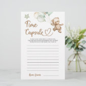 Tijdcapsule Teddy Bear Baby shower (Staand voorkant)