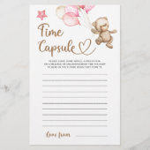 Tijdcapsule teddybeer baby shower spel (Voorkant)
