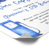 Tijdcapsule waterverf raceauto 1e verjaardag poster (Hoek)