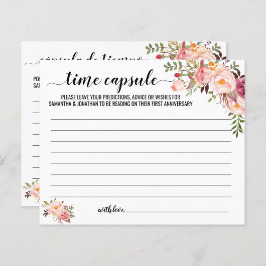 Tijdcapsuleadvies koppel douche engels Spaans (Voorkant / Achterkant)