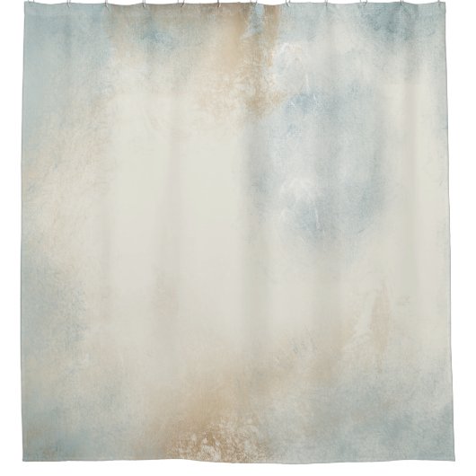 Tijdelijk Abstract blauw Cream Gold Douchegordijn (Voorkant)