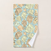 Tijdelijk Abstract blauw, geel, meloen, bruin Bad Handdoek (Handdoek)