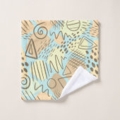 Tijdelijk Abstract blauw, geel, meloen, bruin Bad Handdoek (Wasdoekje)