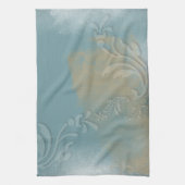 Tijdelijk Abstract Blauw Goud Zelf Theedoek (Verticaal)