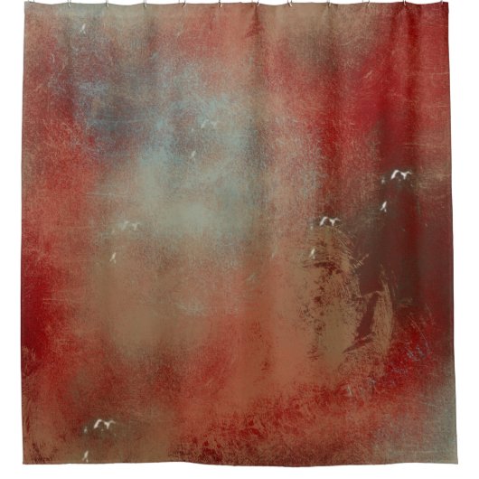 Tijdelijk Abstract blauw goudrood, gekleurd Douchegordijn (Voorkant)