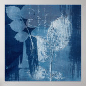 Tijdelijk abstract-blauw-schoudercyanotype poster (Voorkant)
