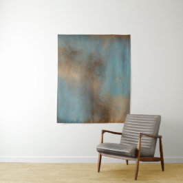 Tijdelijk Abstract Blauwgroen-blauw Gold Brown Wandkleed